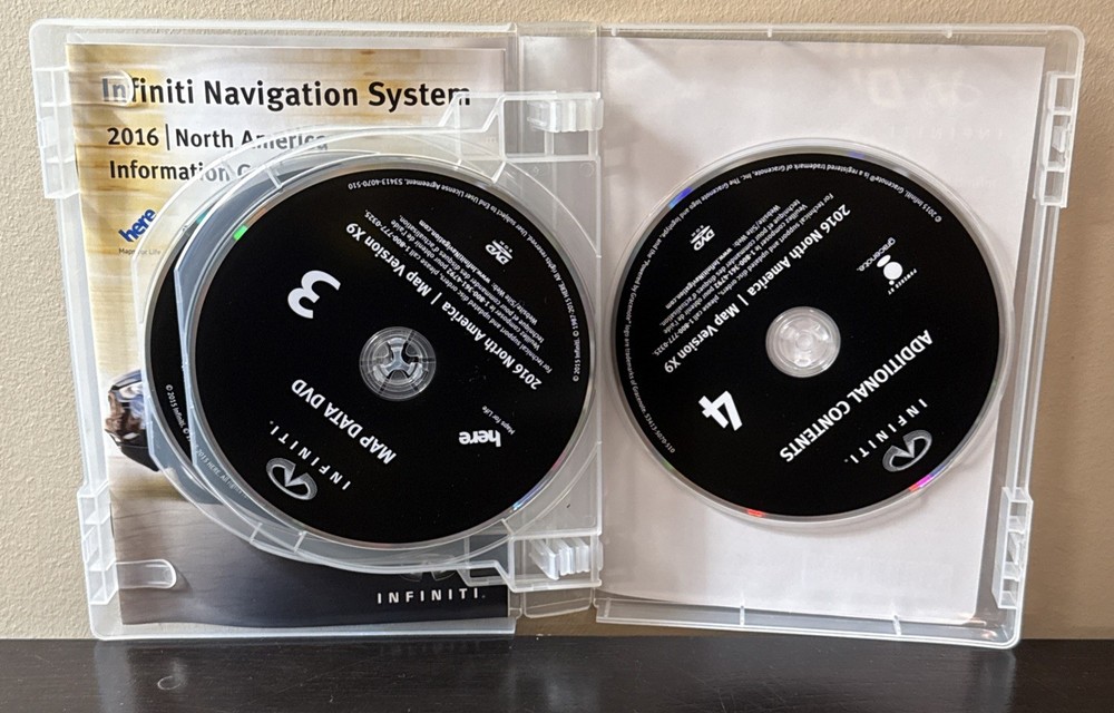 Infiniti Navigation System DVD 2016 North America Map Version X9 Complete OEM