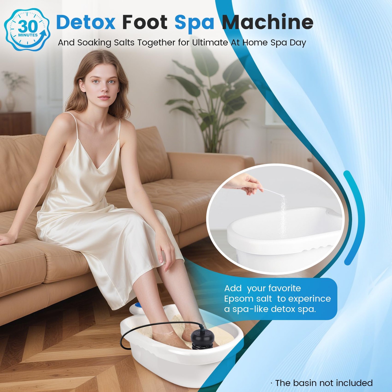 Ionic Foot Bath Detox Machine Spa Ion Cleanse Controller Portable for Home