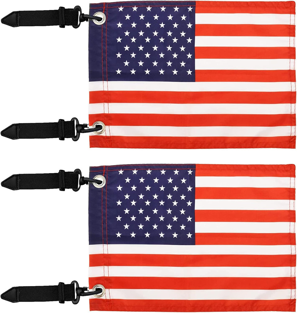 Easy Installation Golf Cart Flag Holder,2 Pack Elastic Strap Bracket with 6 * 9'
