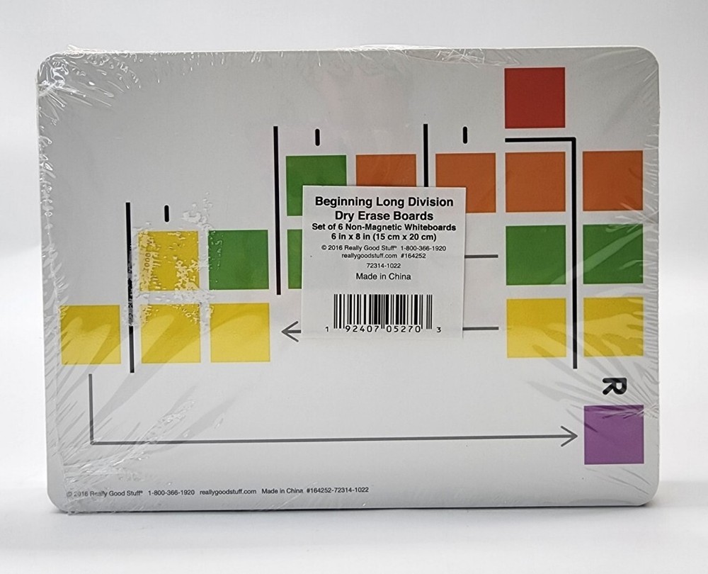 Beginning Long Division Dry-Erase Boards - 6 Boards