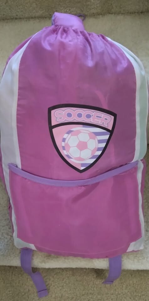 Nice Dick's Soccer-Themed Sleeping Bag in Backpack Carrying Case