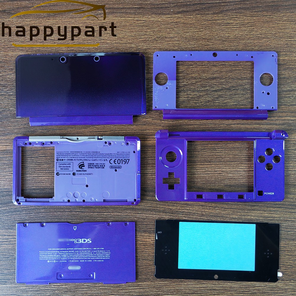 Housing Shell for Nintendo 3DS System Replacement Screen Tools Console Purple