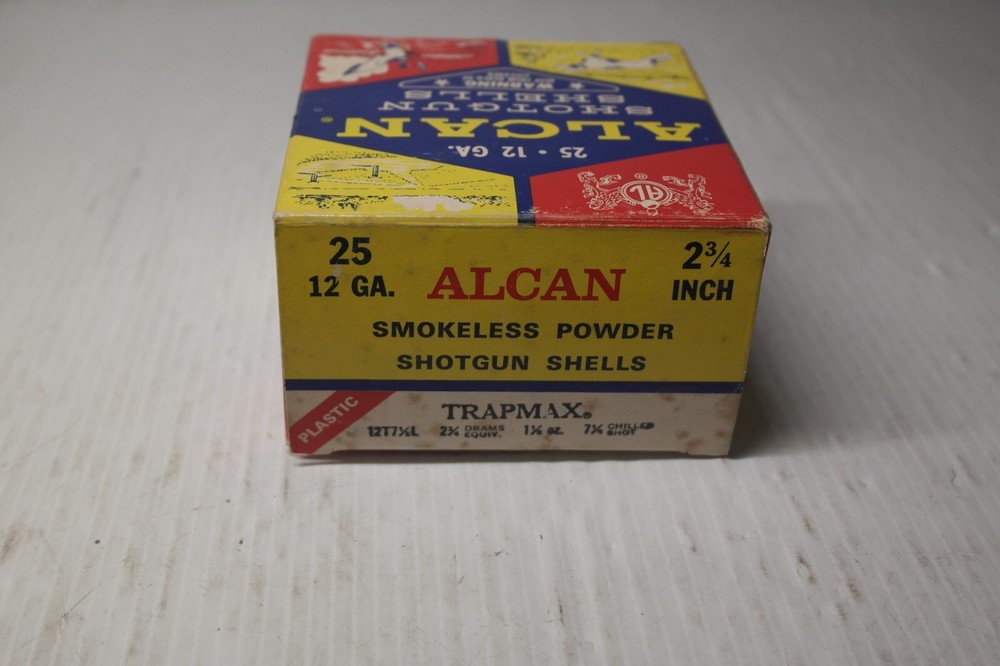 Vintage **Empty** Alcan 12 Gauge Shotgun Shell Box