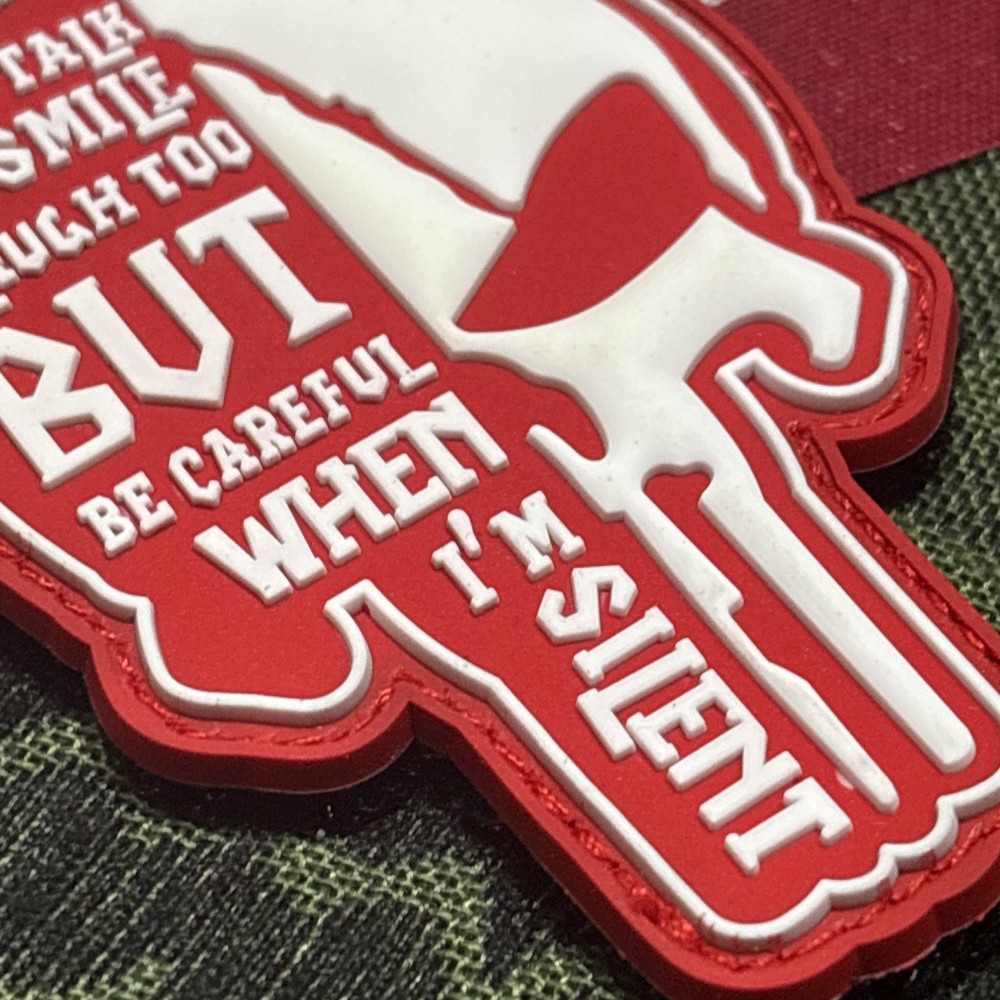 PvC 3D Punisher: Be Careful… Red White Morale Tactical Hook & Loop Patch