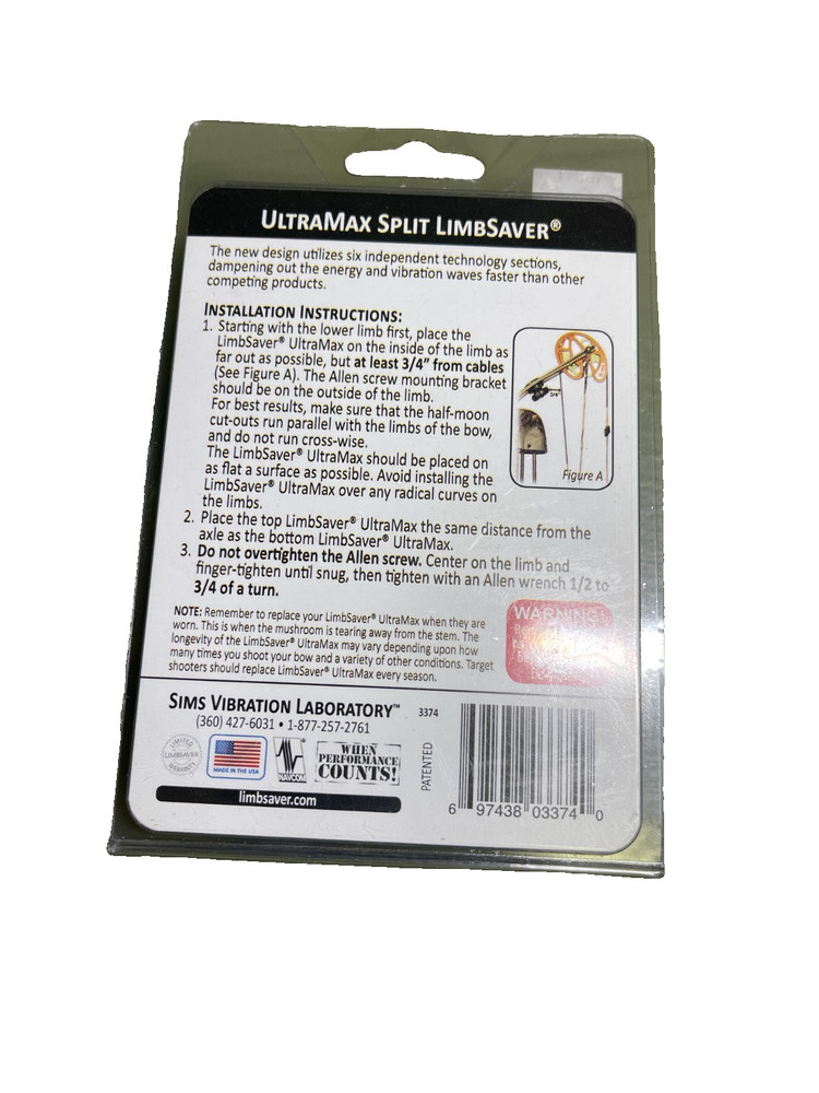 Limbsaver Ultramax Split Limb Dampener New Unopened