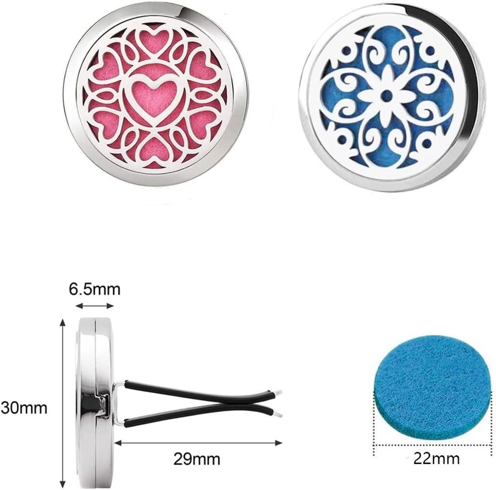4 PCS Essential Oil Car Diffuser Vent Clip, Tree+heart+2 Flowers