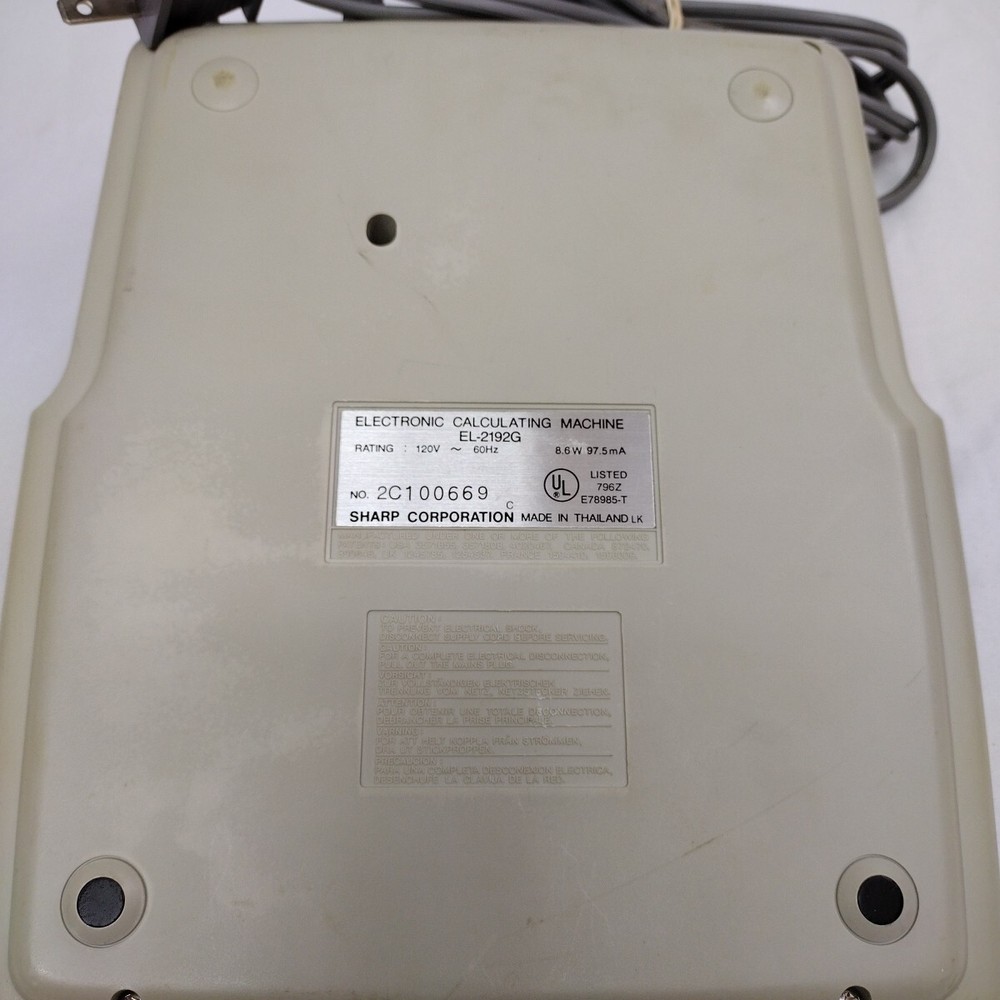 VINTAGE SHARP EL-2192G ELECTRONIC CALCULATING MACHINE- NO PRINTER FUNCTION