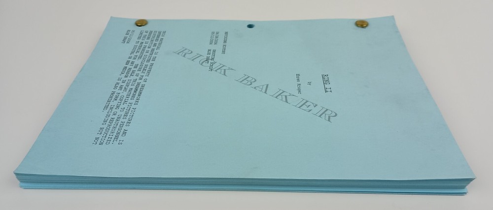 The Ring II Original Script - Rick Baker's Copy