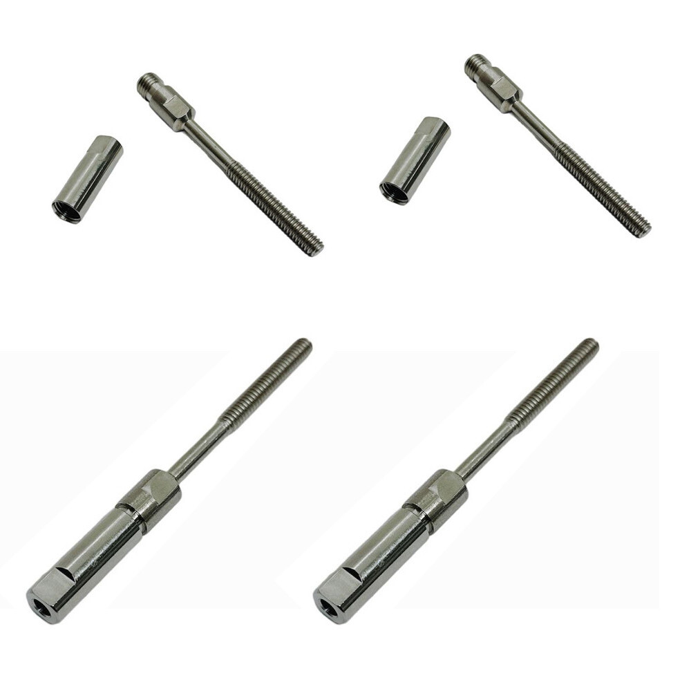 3/16" Wire Cable Deck Railing Swageless Threaded Short Stud Stainless Steel 4Pcs