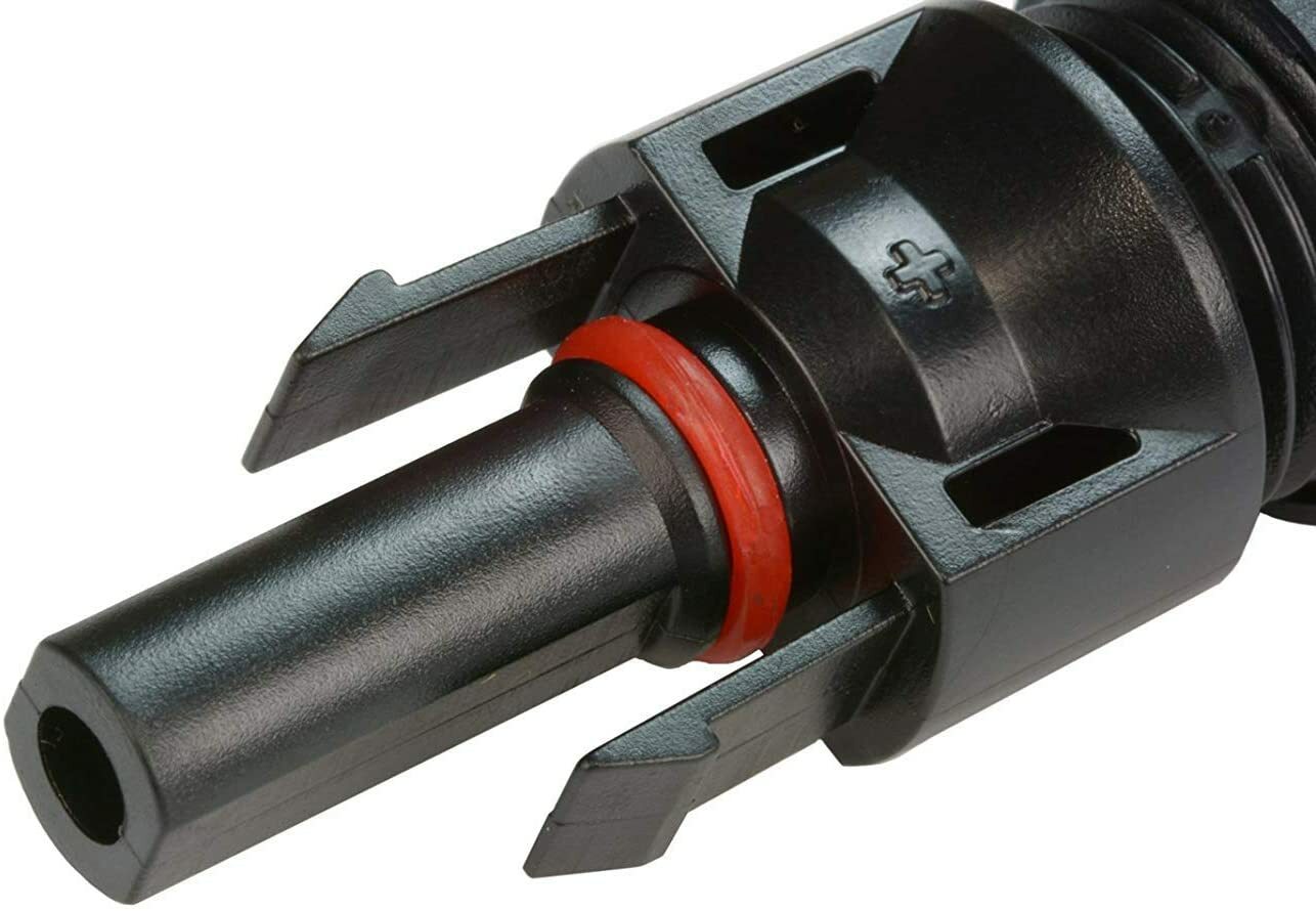 TEMCo 8 AWG Solar Panel Extension Cable - 25 Feet Black + 25 Feet Red