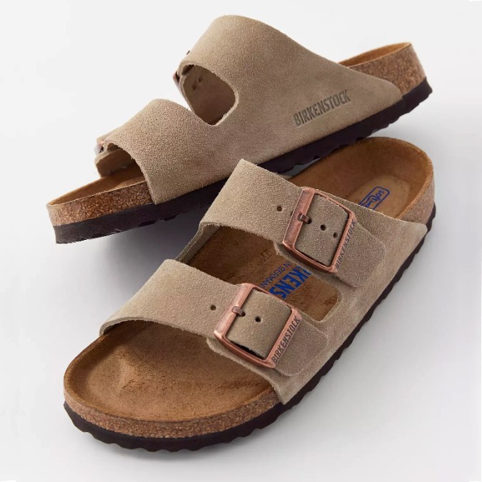 Birkenstock Arizona Taupe Soft Footbed Suede Leather Unisex Sandals