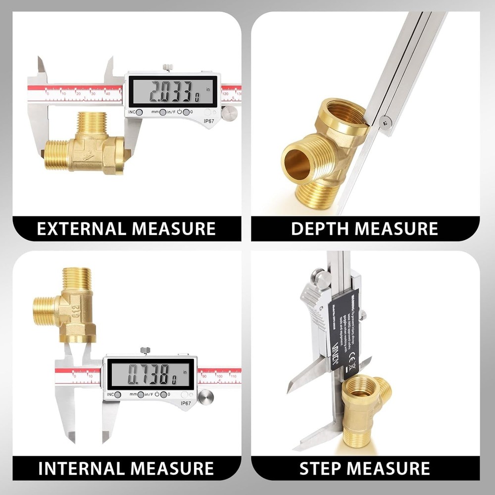 Precision Bluetooth Caliper, Inch/Metric/Fraction Conversion