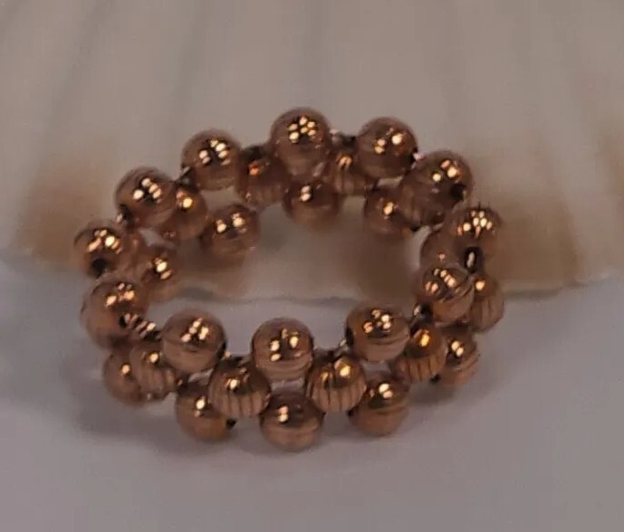Beaded Copper Ring Size 9