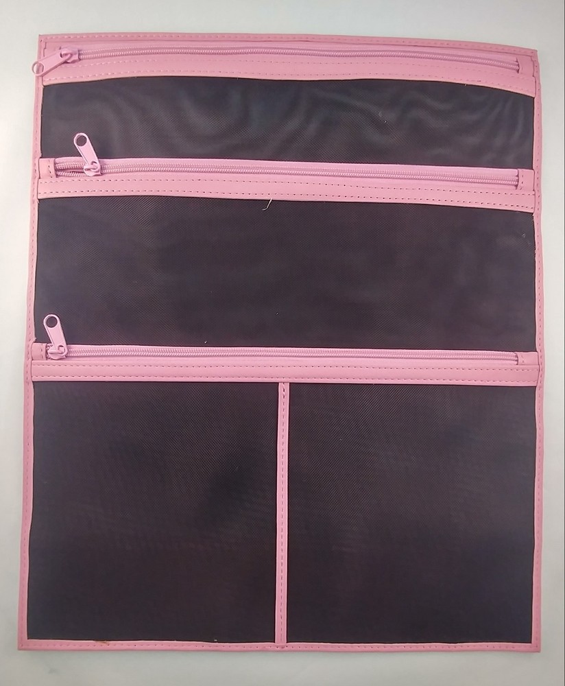 (NEW) Large Leather Tech Accessory Cable Organizer Pink