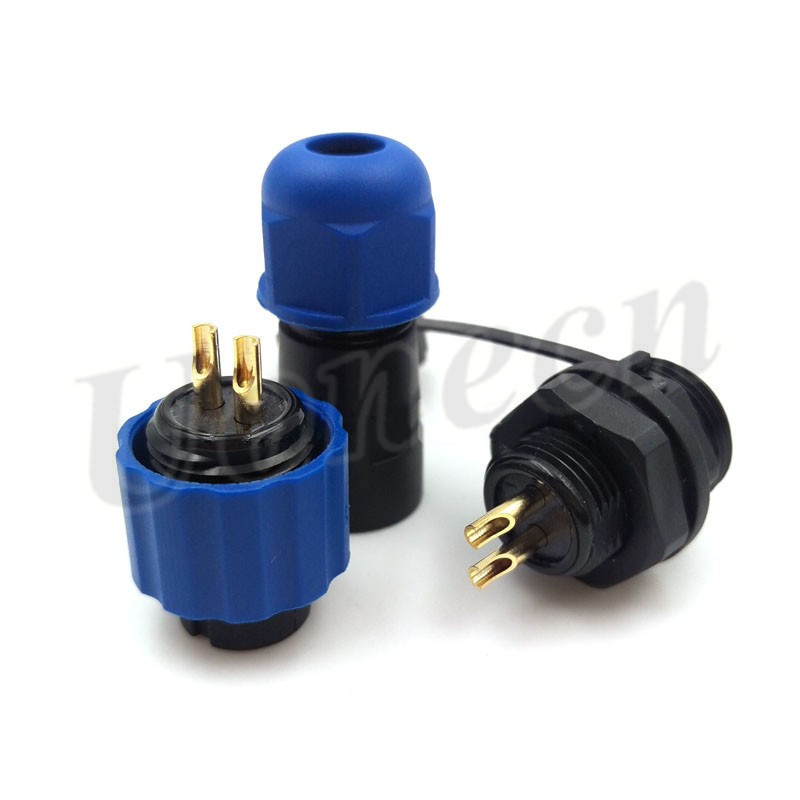 SD13 IP68 2 Pin LED Connector Waterproof Dustproof Circular Multipole Socket