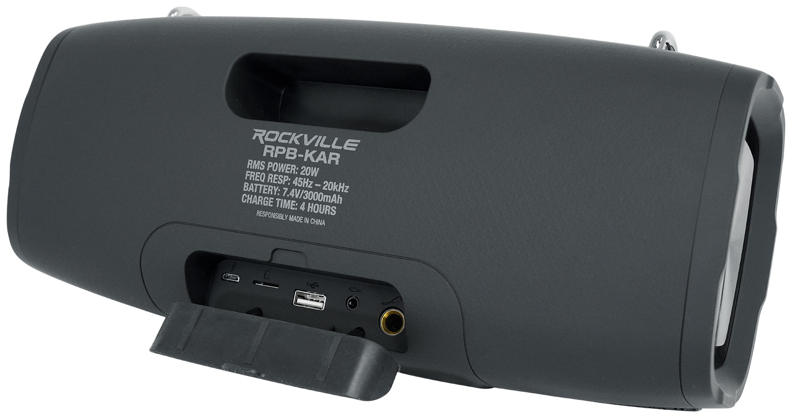 Rockville RPB-KAR Portable Bluetooth Speaker + Karaoke Microphone + Party LED's