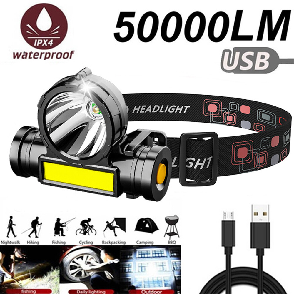 Led Headlamp Flashlight Rechargeable Headlamp Headlight For Running Camping