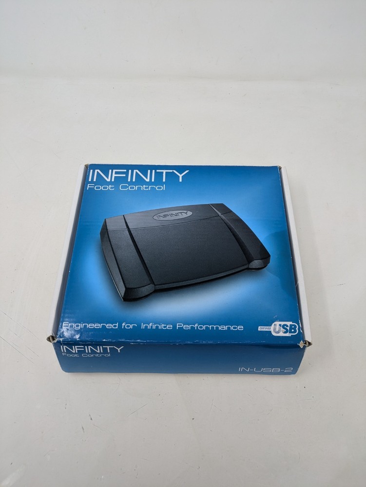 Infinity Foot Pedal Control Switch 3-Function Ergonomic IN-USB-2 Plug-in
