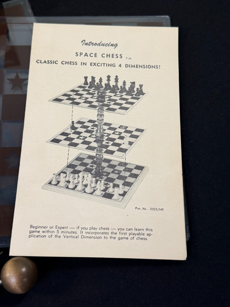 Vintage Space Chess 4D Chess Set Complete w Box Multi Level Board Game