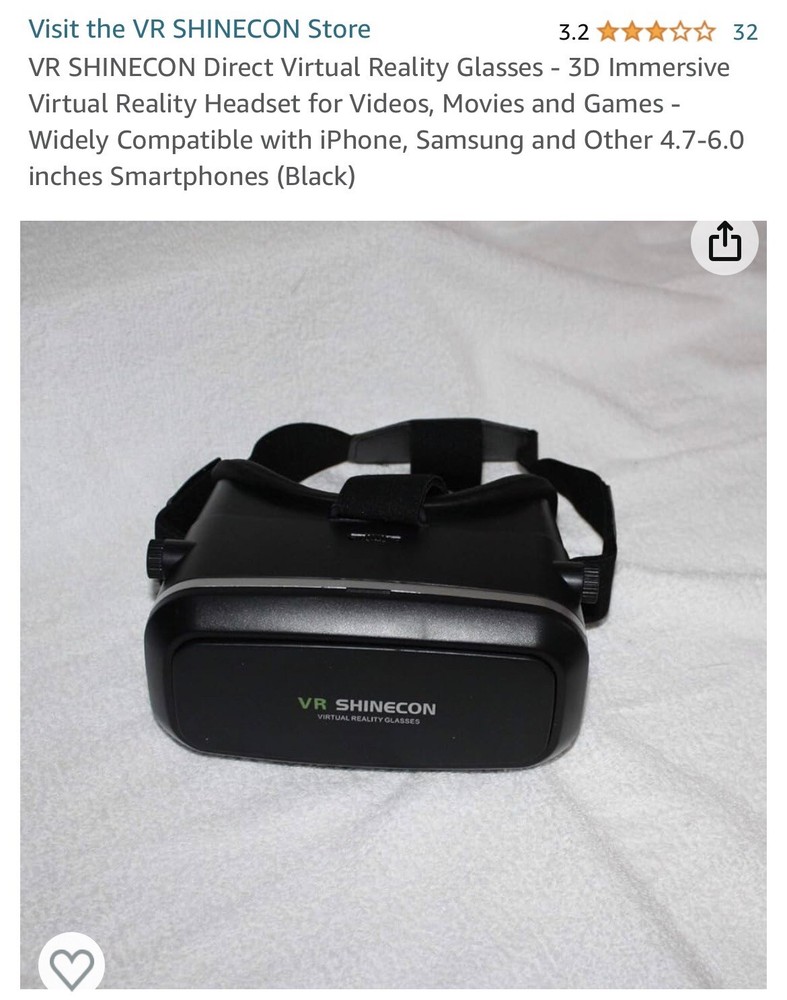 VR SHINECON Virtual Reality Glasses 3D Headset
