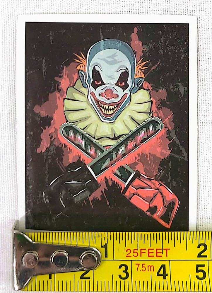 Evil Clown with Chainsaws Horror Waterproof Vinyl Sticker