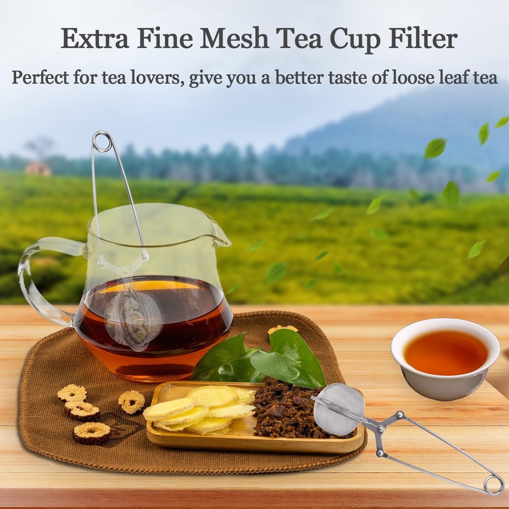 Tea Strainers for Loose Tea, 4 Pack Tea Infuser with Handle Fine Mesh Tea Bal