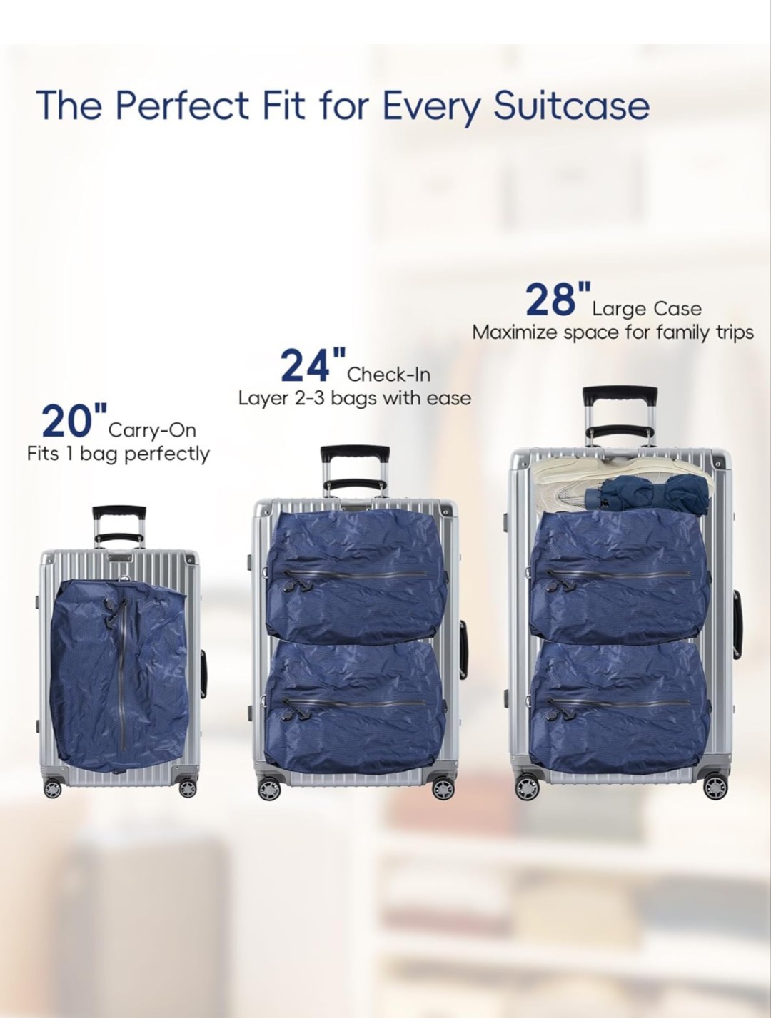 2PACK Travel Vacuum Bags With Wireless Pump Airtight & Waterproof For Traveling