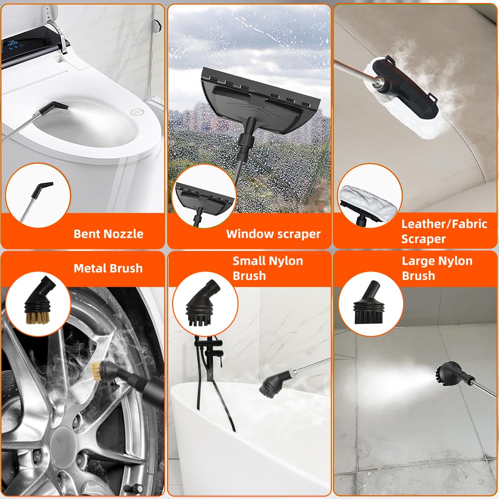 2500W LCD Maquina de limpieza a vapor limpiador para auto carro casa hogar US