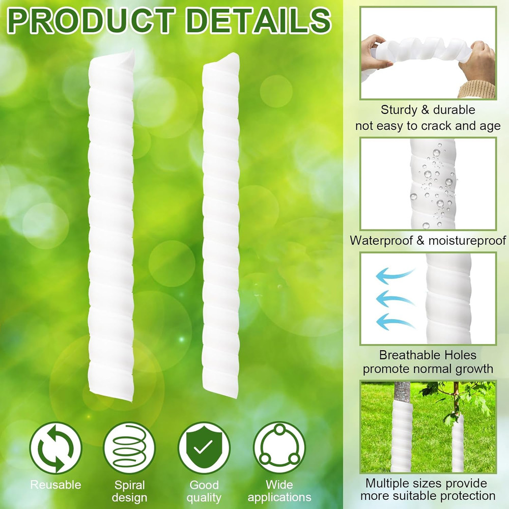 20 Pcs Tree Trunk Protector-2 Size Plastic Spiral Tree Guard Tree Trunk Protecto