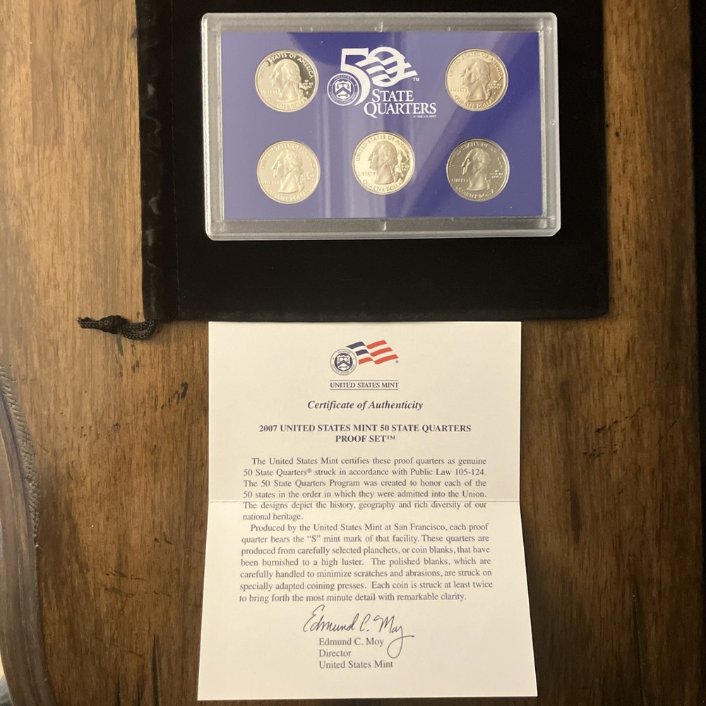 2007 State Quarter Clad Proof Set U.S. Mint Packaging OGP COA