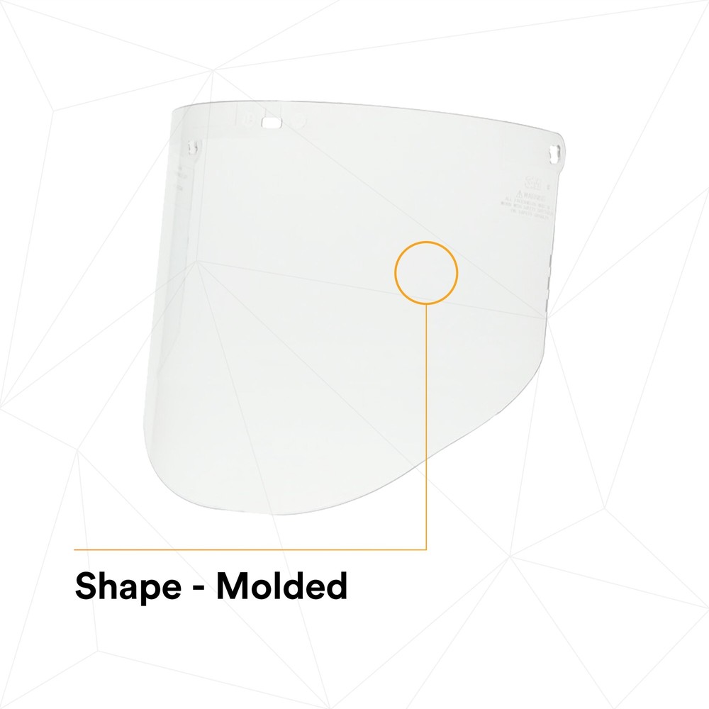 3M Clear Polycarbonate Faceshield WP96, 82701-00000, Molded 10 EA/Case
