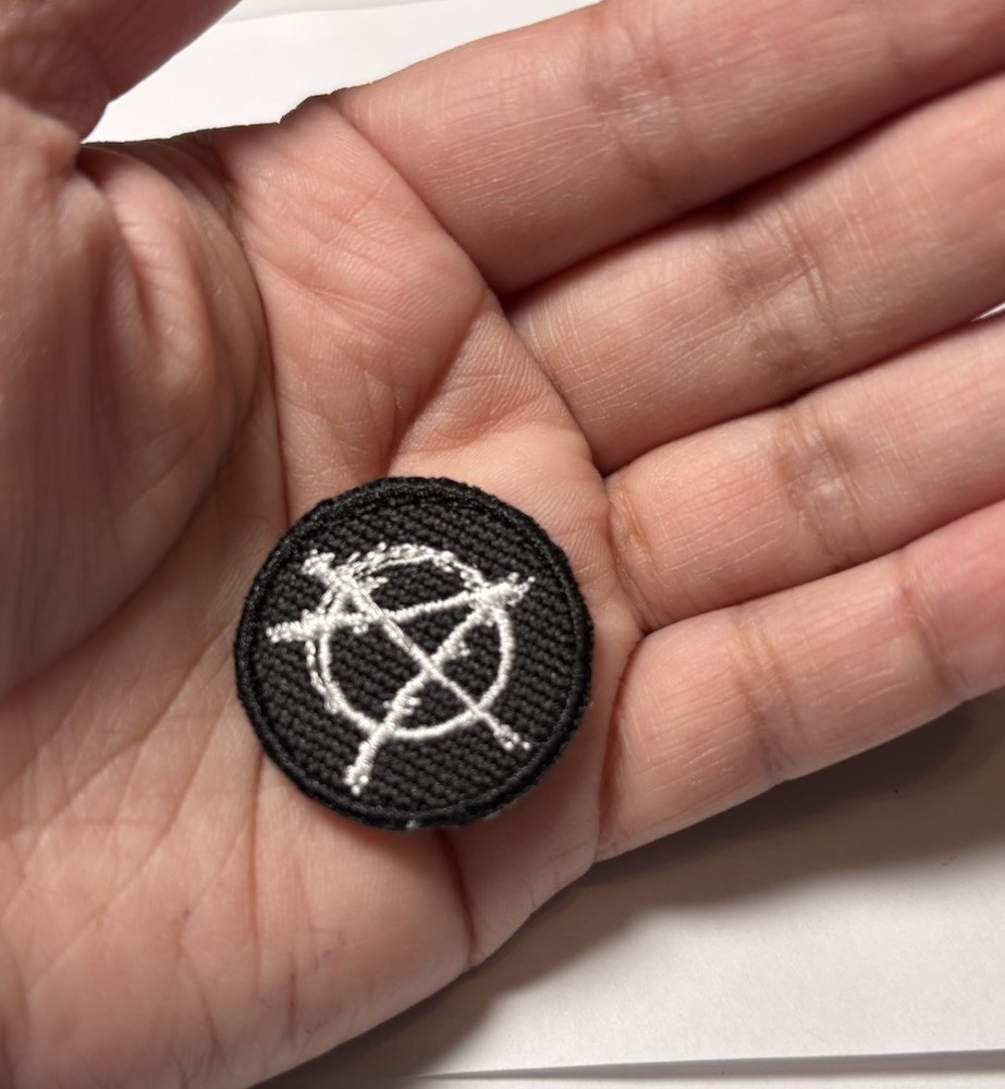Anarchy MINI Iron-On/Sew-On Embroidered Patch Cobweb Patch