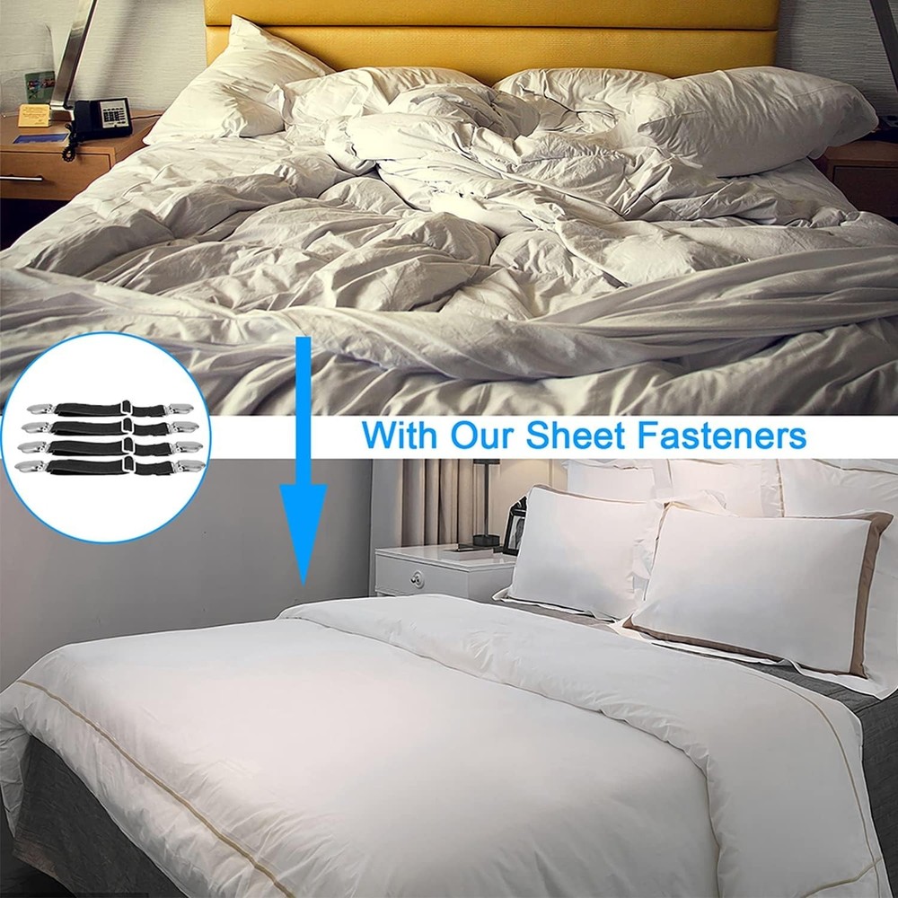 Adjustable Bed Sheet Clips - Versatile Fasteners for Fitted Sheets & Covers