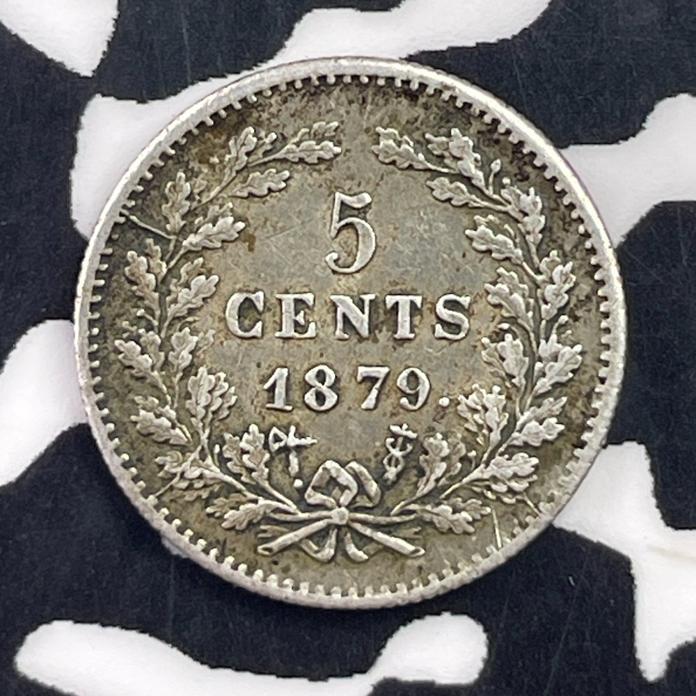 1879 Netherlands 5 Cents Lot#C2017 Silver! Nice!