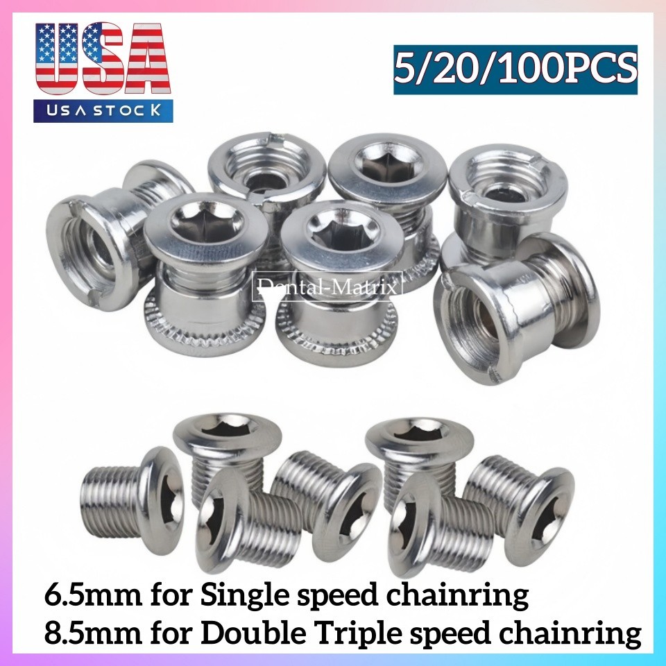 MTB Road Bike Chainring Bolts Steel Single Double Triple Speed Nut Screw 6.5/8.5