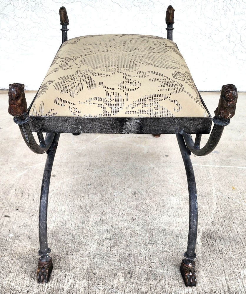 Curule Bench Footstool with Lion Motif