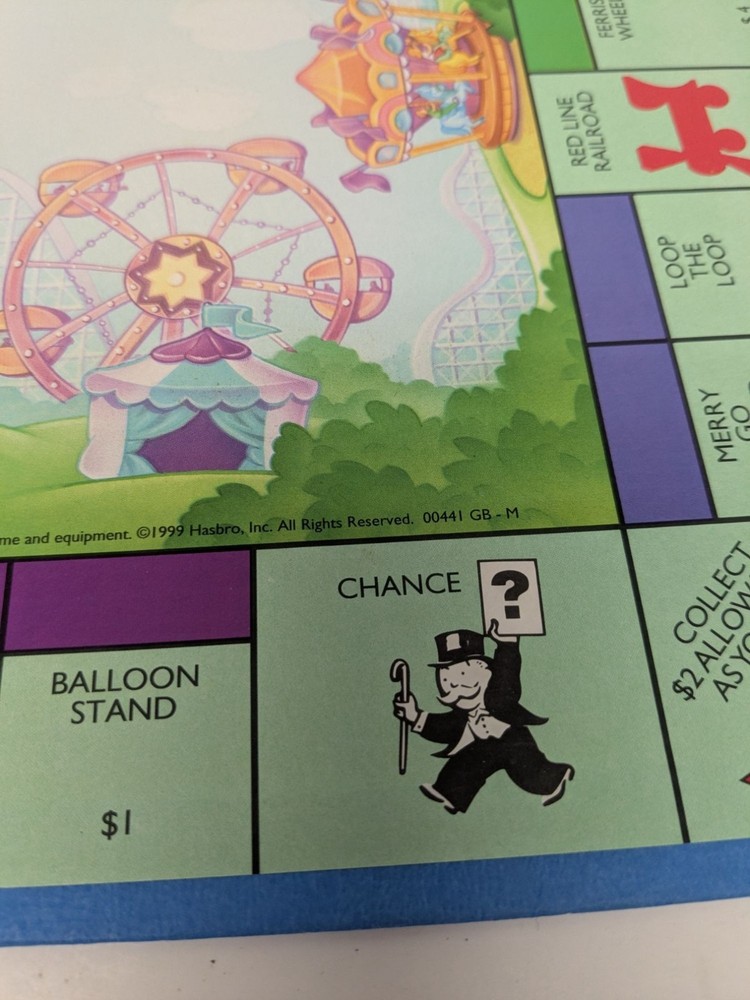 Monopoly 1999 Junior Game Replacement Board