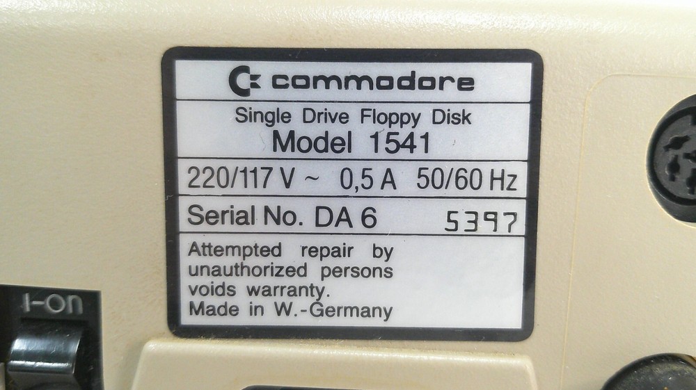 Commodore 1541 Single Floppy Disk Drive