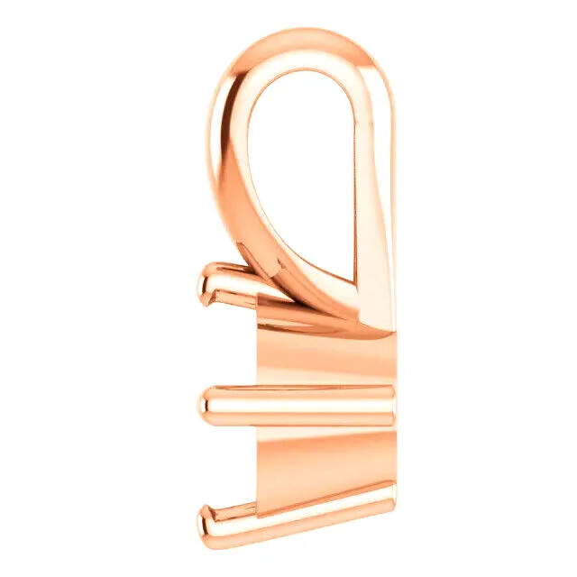14K Solid Rose Gold Pendant Setting Round Solid Base Solitaire Mount 3mm-8mm