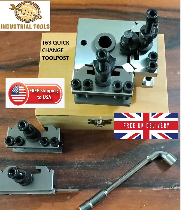 T1 T63 QUICKCHANGE TOOLPOST SET STANDARD PARTING VEE HOLDERS BANTAM CHIPMASTER