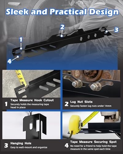 2Pcs Wheel Alignment Tool Kit, Toe Alignment Plates & 5m Tape Measures, DIY Car