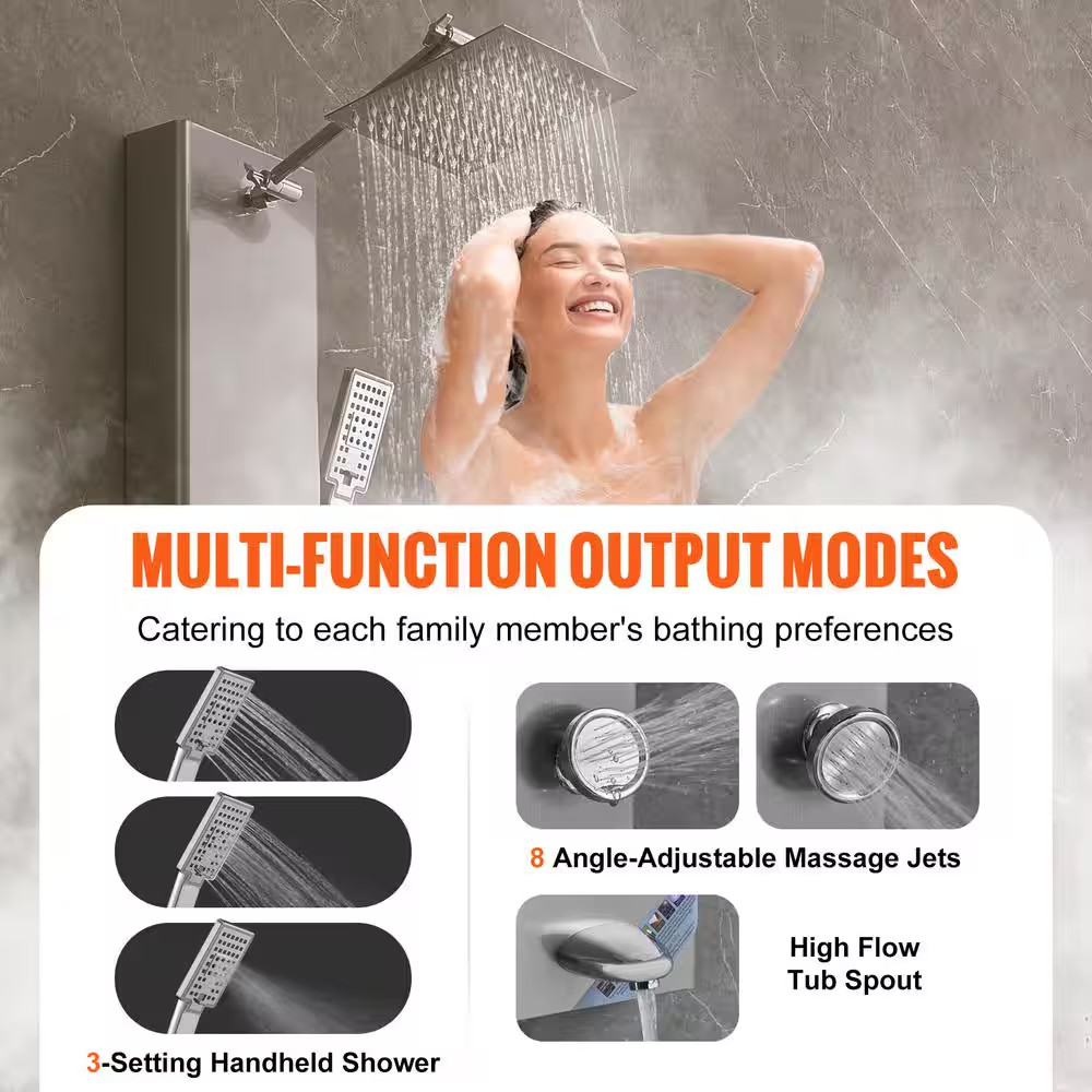 Shower Panel System 5 Shower Modes Digital Display Shower Panel Tower 8 Massage