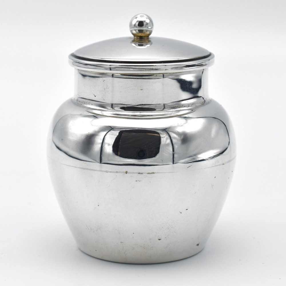 Antique Solid Sterling Silver Miniature Tea Caddy Canister 1911