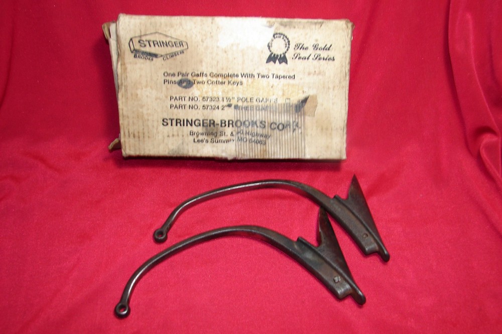 Stringer Brooks Climber Gaffs / Spurs / Spikes, Tree Or Pole Climbing w Box
