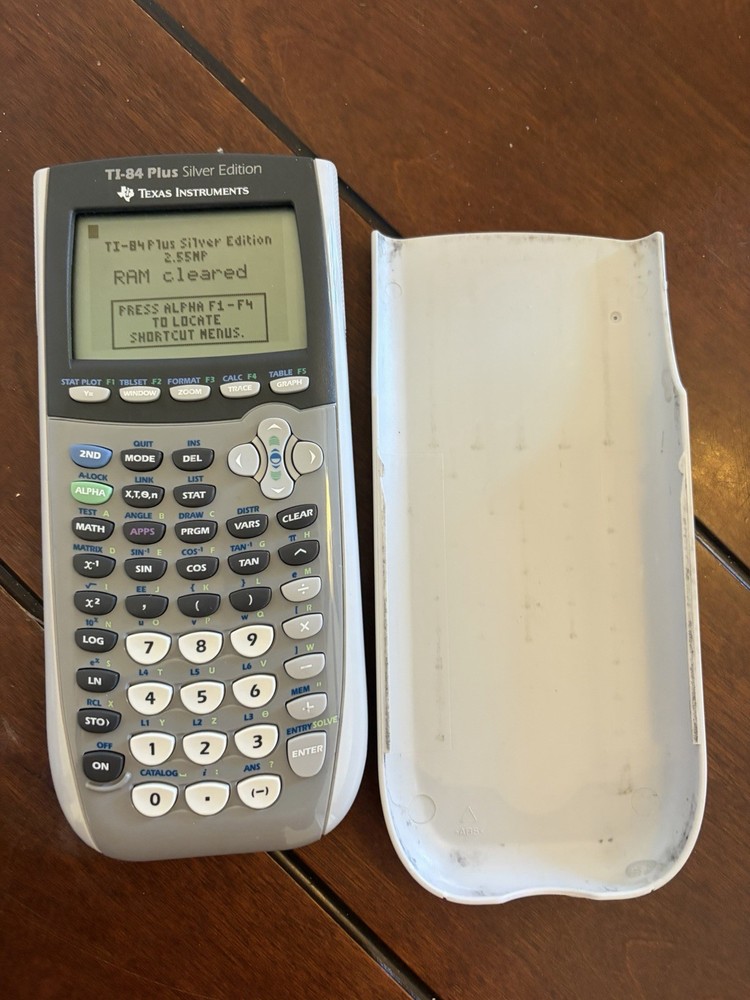 TI-84 Plus Silver Edition Texas Instruments Graphing Calculator & Case-Tested