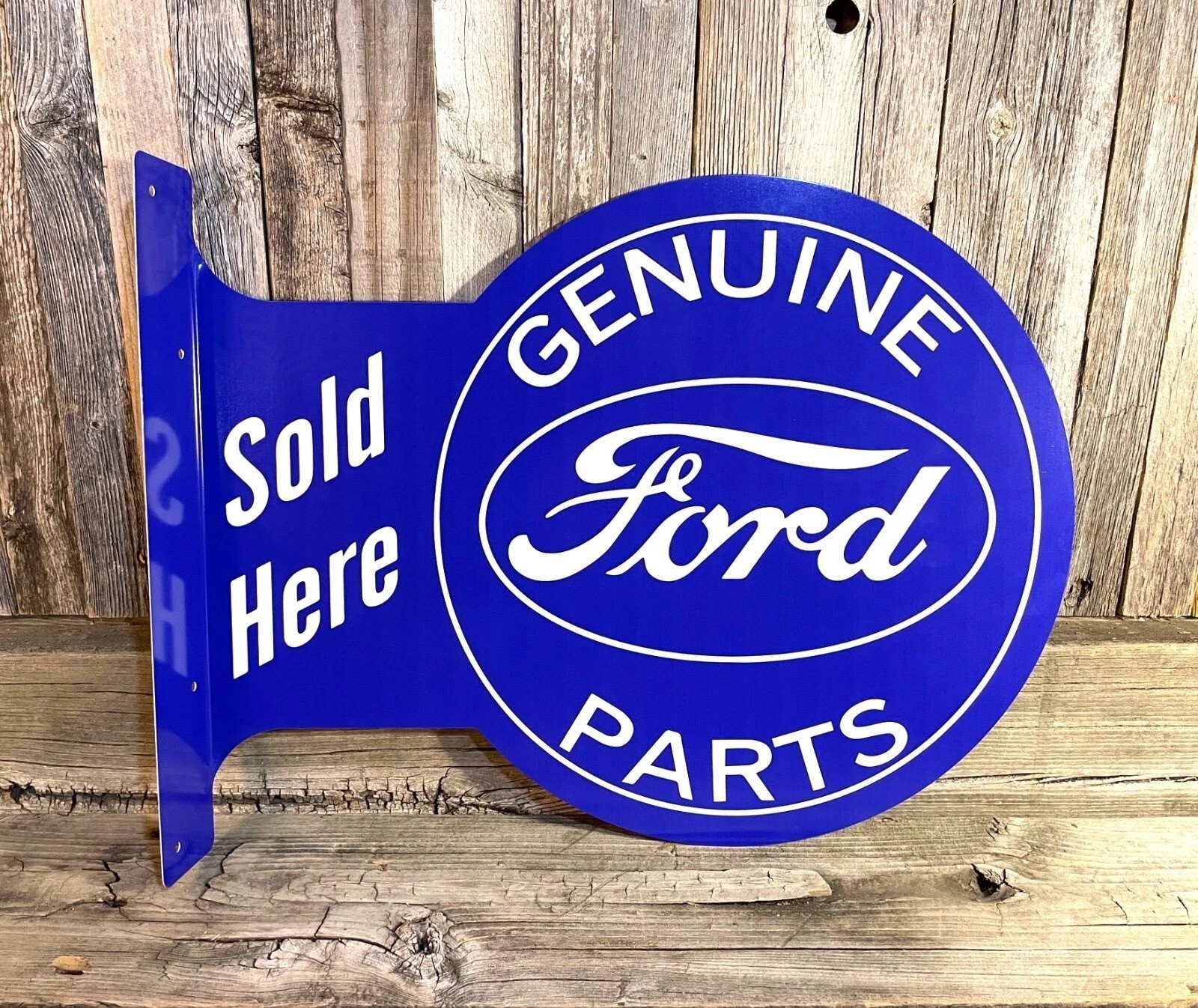 Ford Genuine Parts Metal Flange Sign – Garage Wall Decor – Man Cave