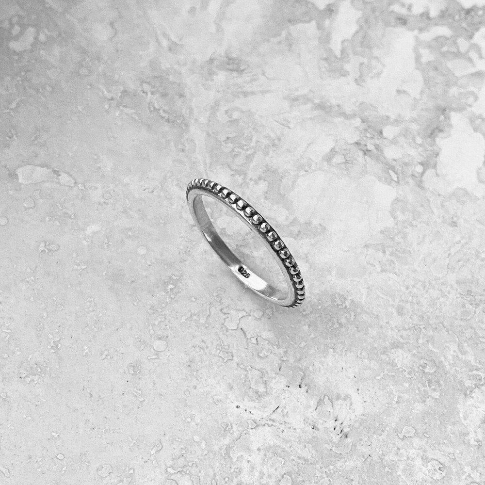 Sterling Silver Bali Design Ring, Stackable Ring, Beads Ring, Silver Ring, Dots