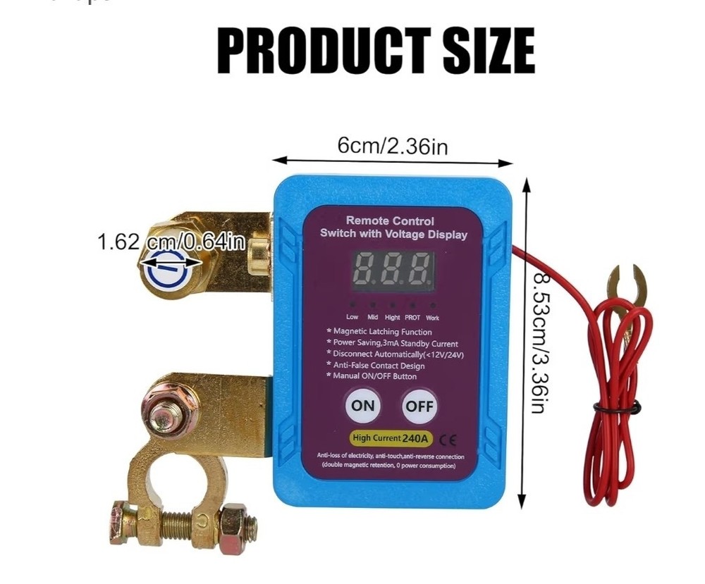 12V 240A Upgrade Remote Kill Switch Prevents Battery Drain