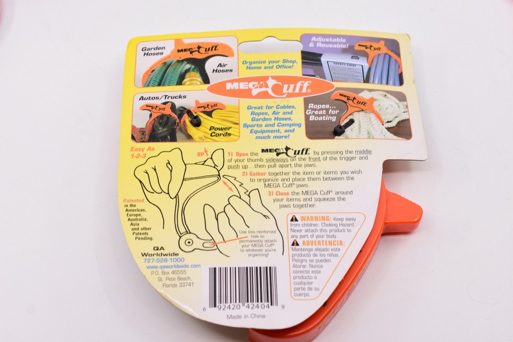 CABLE CUFF ORGANIZE AIR-WATER HOSES-ROPES-REUSABLE & ADJUSTABLE-3 ASSORTED SIZES
