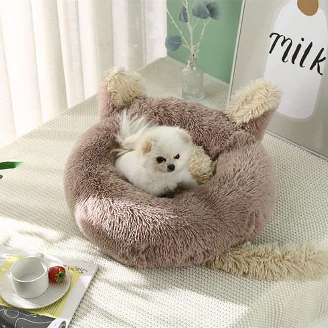 Cozy Pet Nest Bed Fox Tail Design